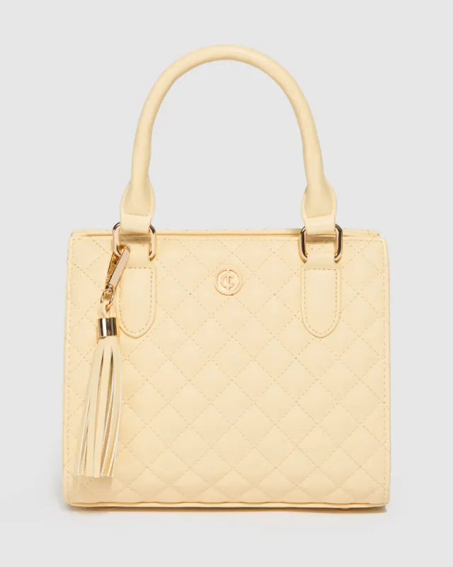 Yellow Sia Quilt Mini Tote Bag sold by Collete Hayman