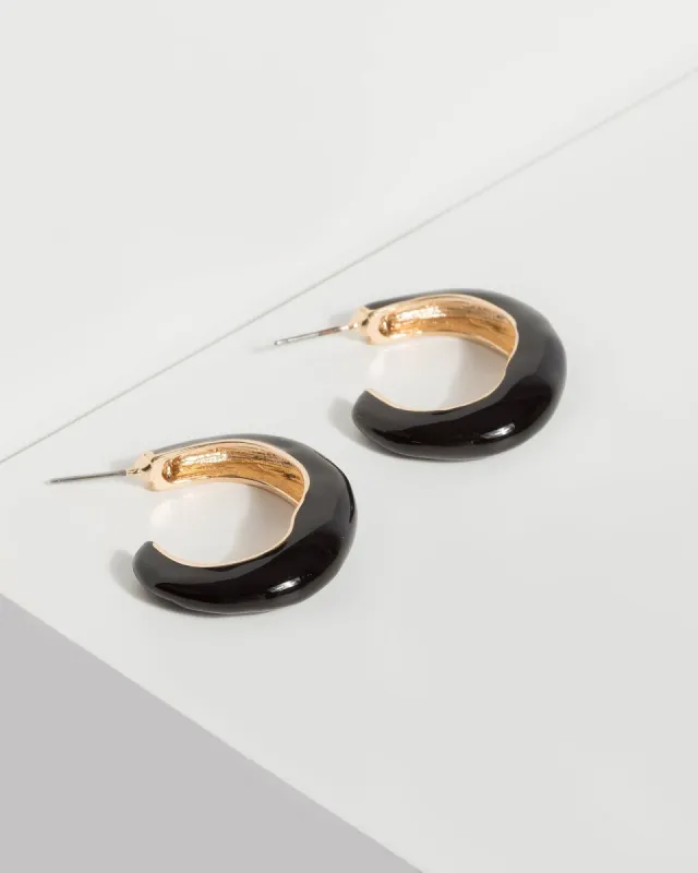 Black Painted Hoop Earrings sold by Collete Hayman