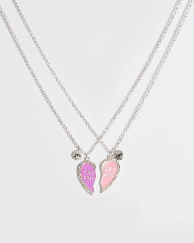 Pink Bff Crystal Heart Necklace sold by Collete Hayman