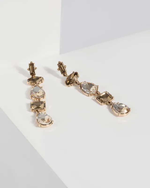Multi Crystal Row Drop Earrings sold by Collete Hayman