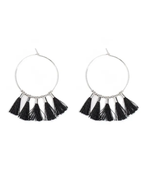 Tassel Hoop 45mm Hoop Earrings sold by Collete Hayman