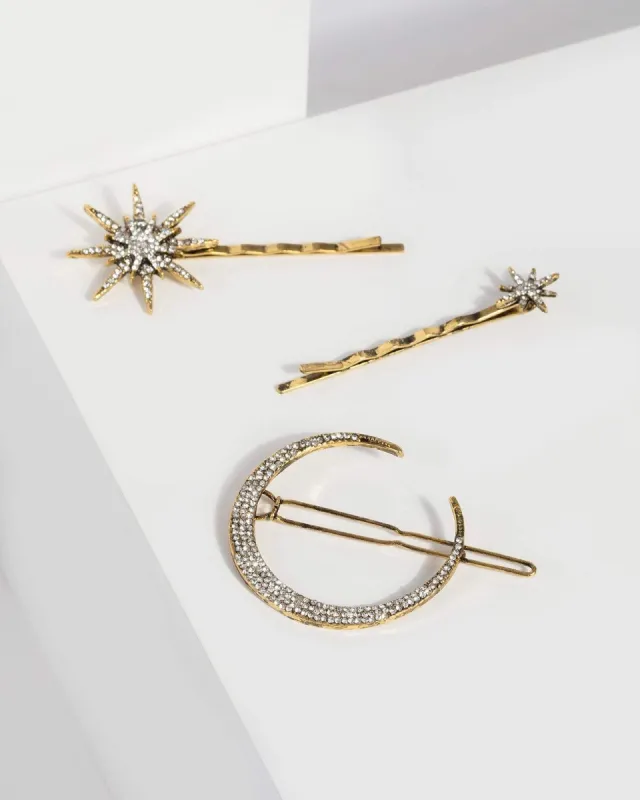 Crystal Star and Moon Hair Slides sold by Collete Hayman