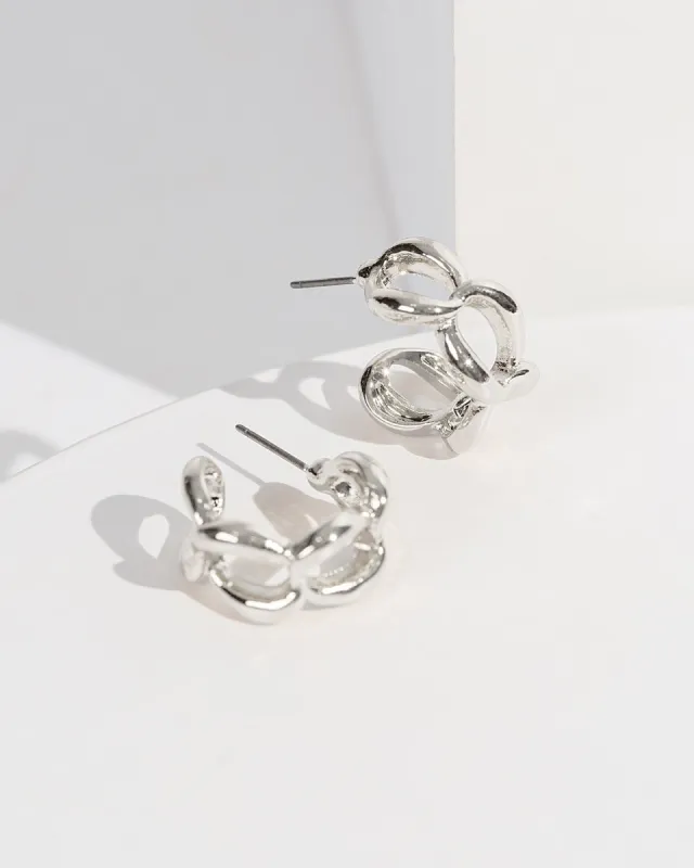 Silver Chain Huggie Hoop Earrings sold by Collete Hayman