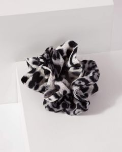 Monochrome Dark Leopard Print Scrunchie sold by Collete Hayman