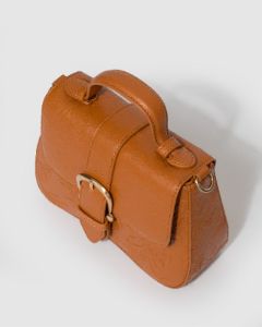 Tan Meredith Buckle Top Handle Bag sold by Collete Hayman