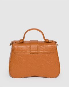 Tan Meredith Buckle Top Handle Bag sold by Collete Hayman