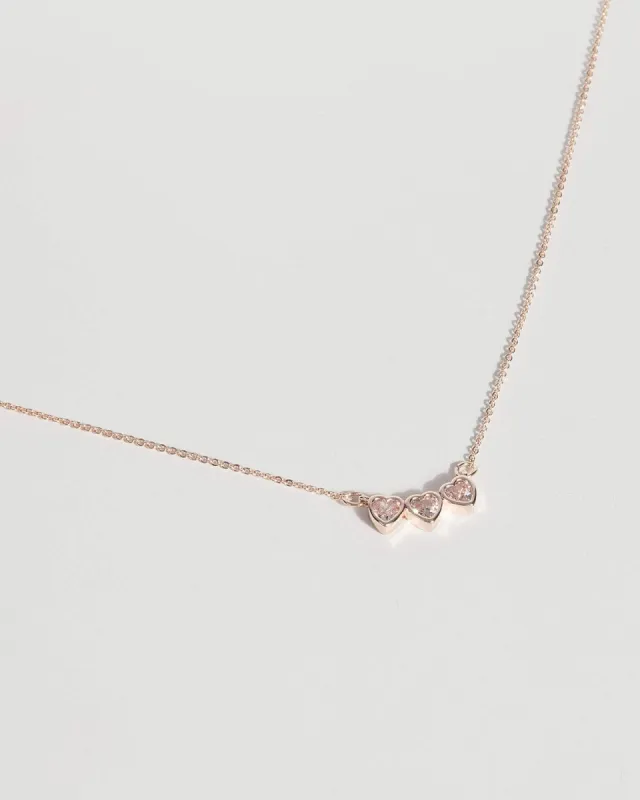 Rose Gold Cubic Zirconia Heart Pendant Necklace sold by Collete Hayman