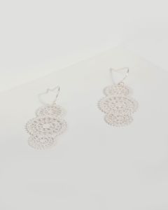 Silver Filigree Circle Drop Earrings sold by Collete Hayman