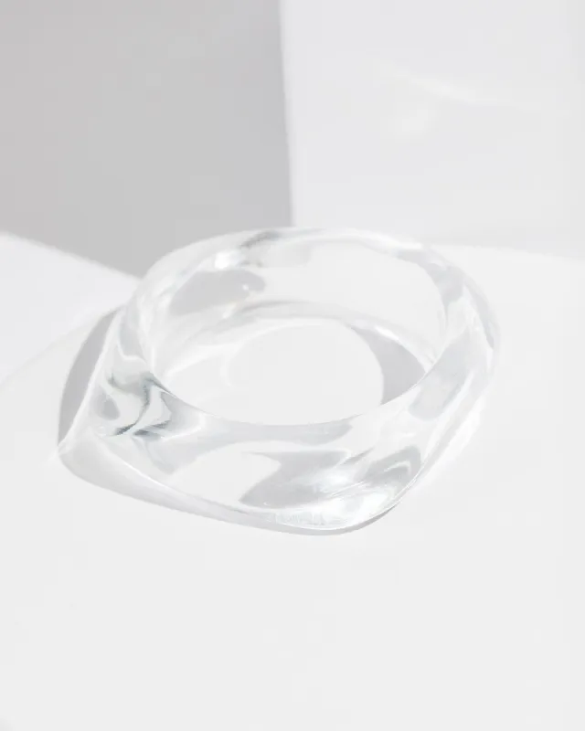 White Clear Acrylic Chunky Bangle sold by Collete Hayman