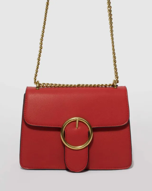 Red Round Small Crossbody Bag sold by Collete Hayman