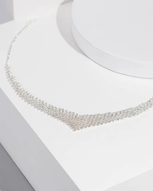 Crystal Wide V Necklace sold by Collete Hayman