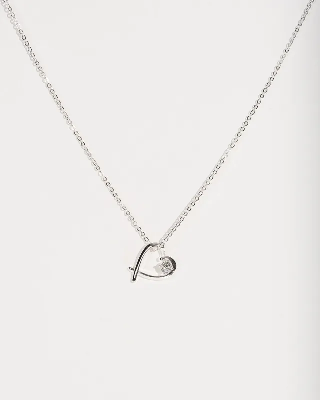Silver Cubic Zirconia Heart Necklace sold by Collete Hayman