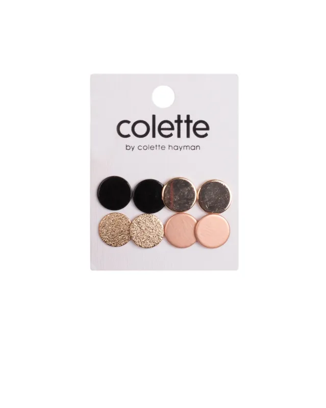 Mixed Metal Round Flat Stud Earring Set sold by Collete Hayman