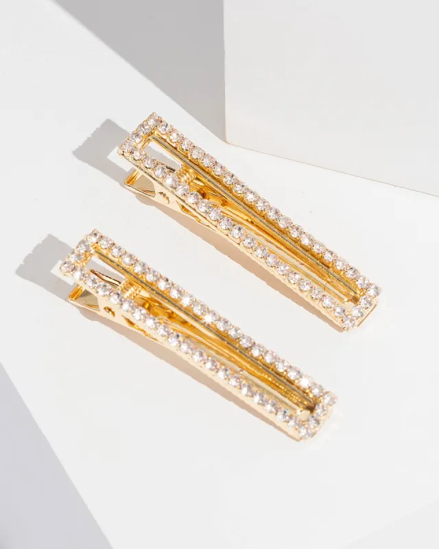 Crystal Gold Hair Slide Pack sold by Collete Hayman