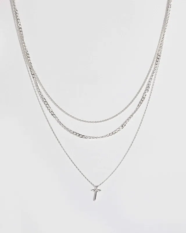 Silver Layered Cross Pendant Necklace sold by Collete Hayman
