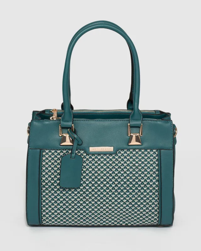 Blue Fabiana Multi Compartment Tote Bag sold by Collete Hayman