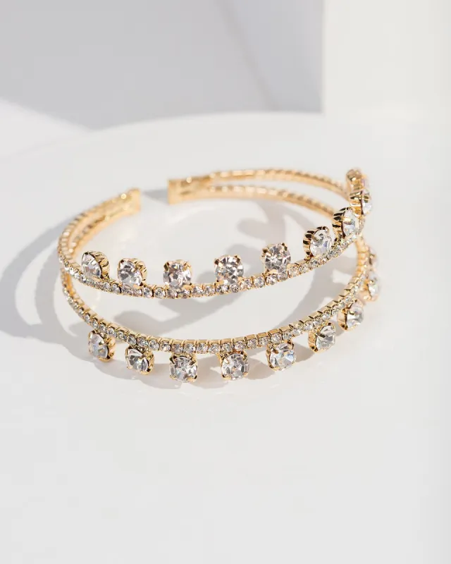 Gold Crystal Edged Cuff Bracelet sold by Collete Hayman