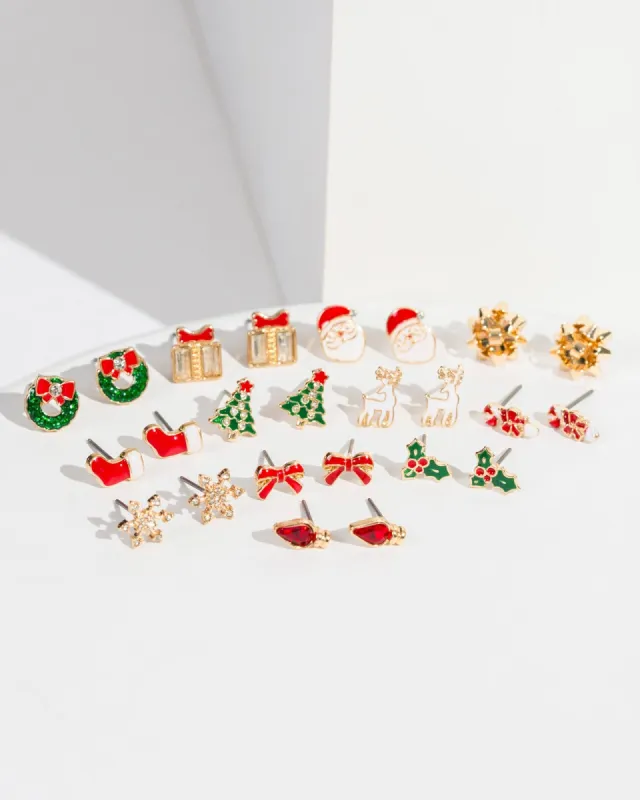 Multi Colour Christmas Icon Earring Pack sold by Collete Hayman