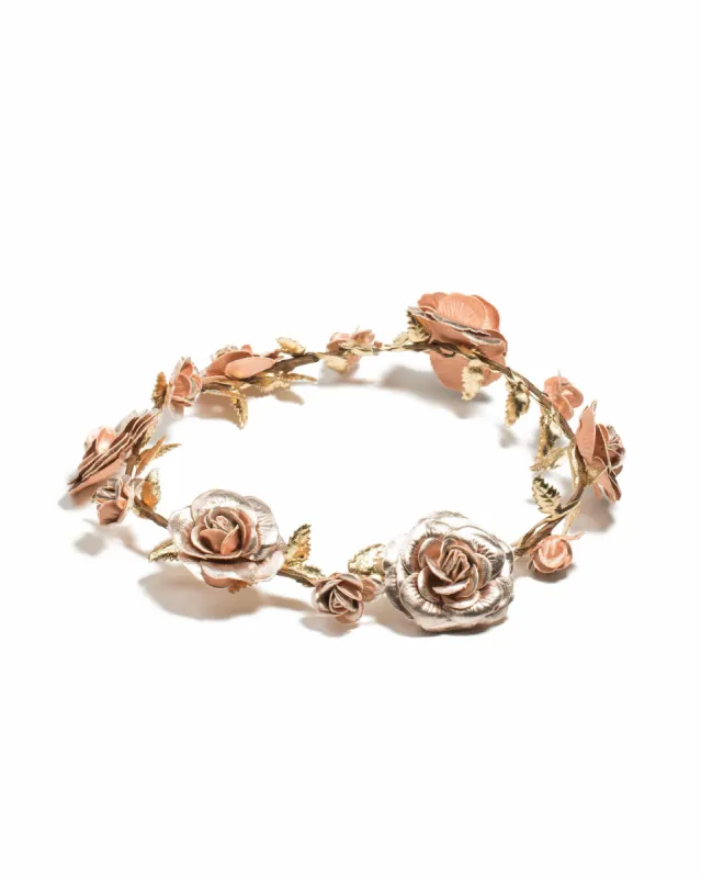 Rose Gold Flower Garland Headpiece sold by Collete Hayman