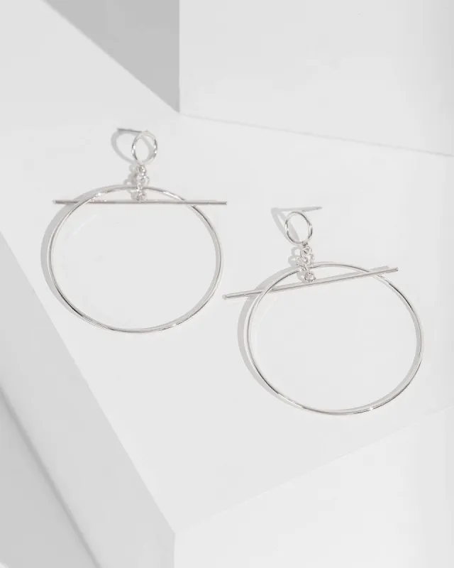 Silver Loop and Bar Drop Earrings made by Collete Hayman