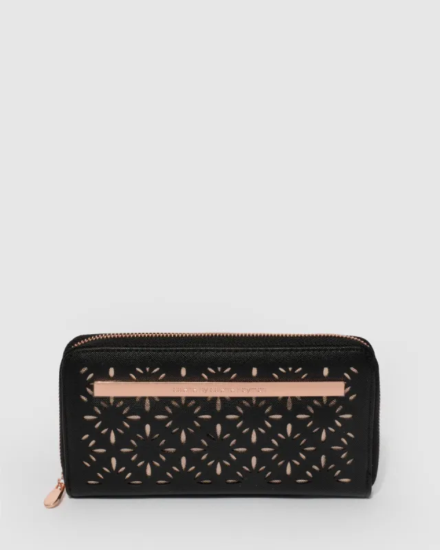 Black and Rose Gold Nina Punchout Wallet sold by Collete Hayman