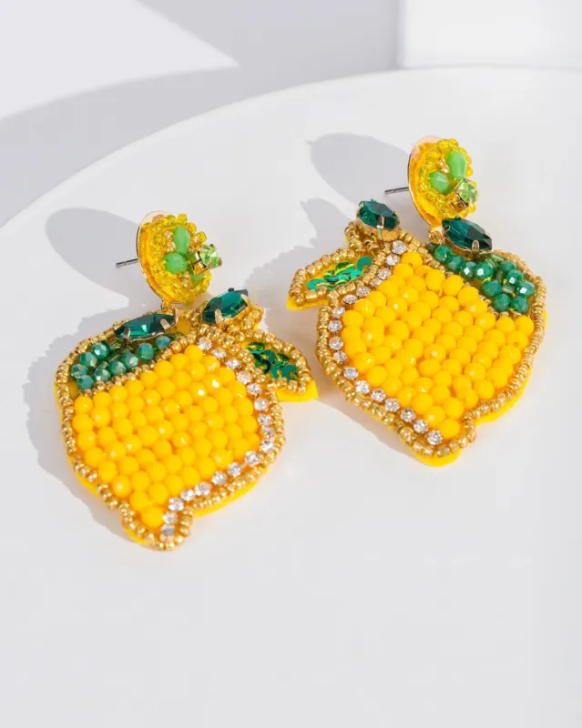 Yellow Juicy Vibes Statement Earrings sold by Collete Hayman
