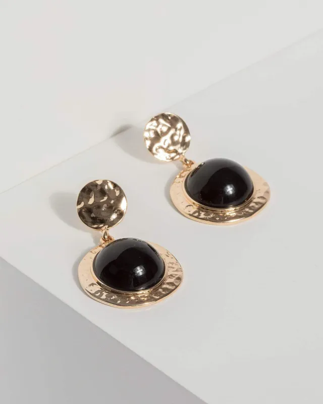 Gold Resin Textured Drop Earrings sold by Collete Hayman