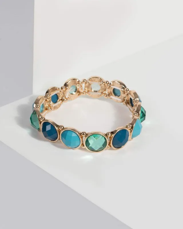 Green Multi Stone Stretch Bracelet sold by Collete Hayman