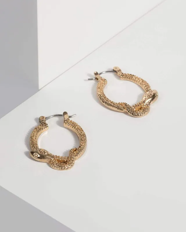 Gold Twisted Snake Hoop Earrings sold by Collete Hayman