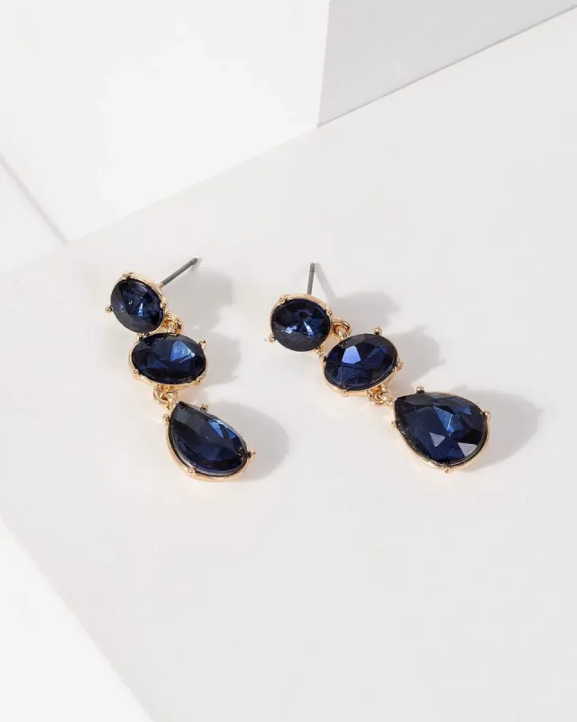 Blue Crystal Drop Earrings sold by Collete Hayman