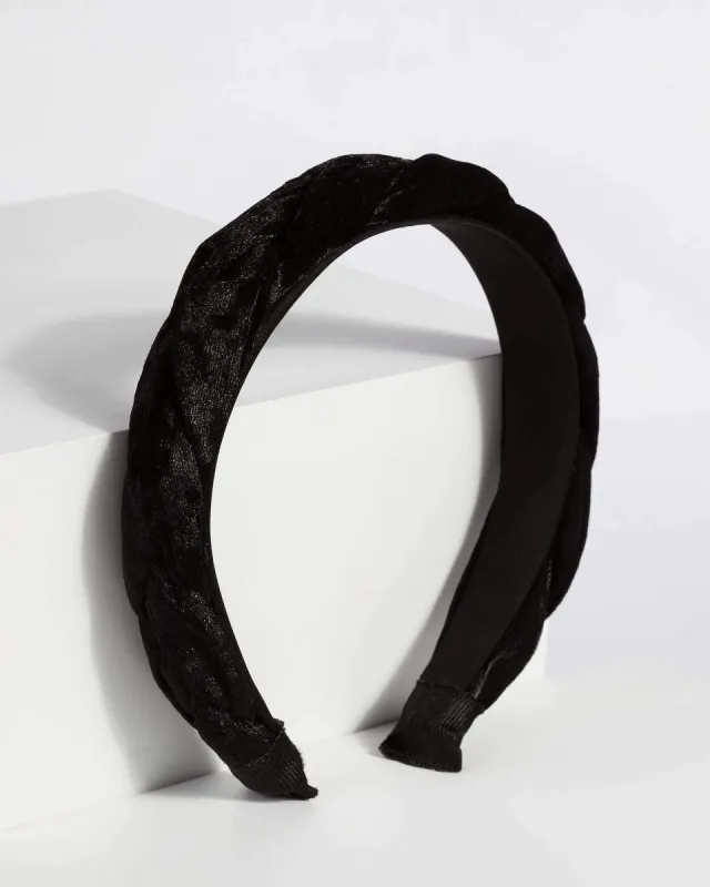 Black Velvet Plaited Headband sold by Collete Hayman