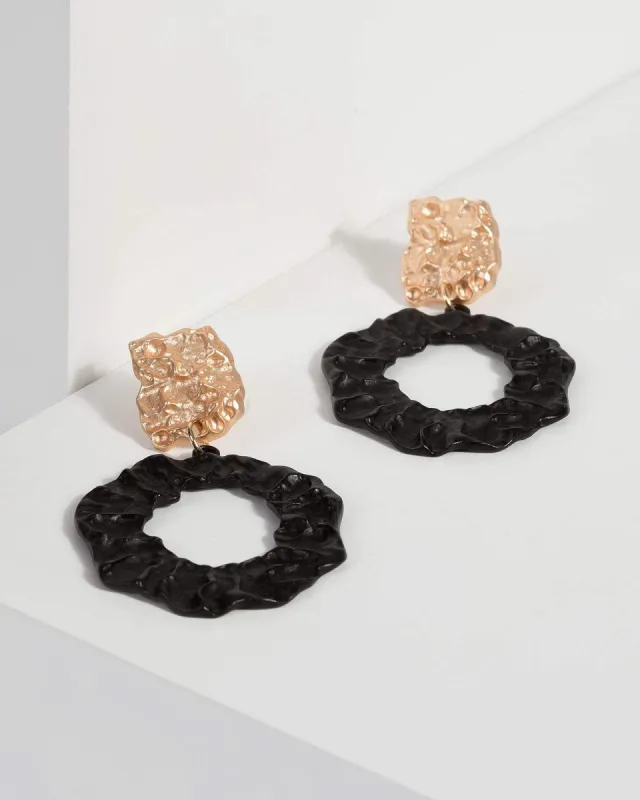 Black Gold Two Toned Drop Earrings sold by Collete Hayman