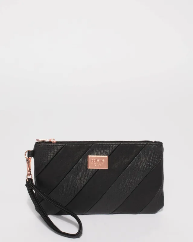 Black Stripe Brook Wristlet Purse sold by Collete Hayman