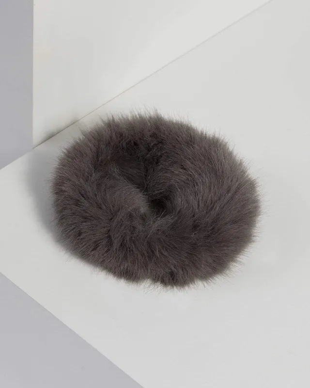 Grey Mini Fluffy Scrunchie sold by Collete Hayman