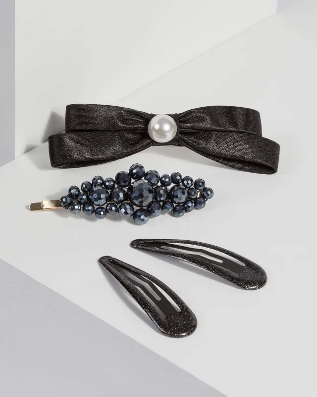 Black Pearl Bow with Clips sold by Collete Hayman