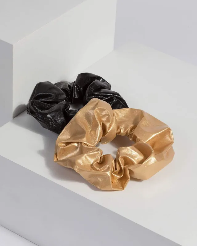 Black Faux Leather Scrunchies sold by Collete Hayman