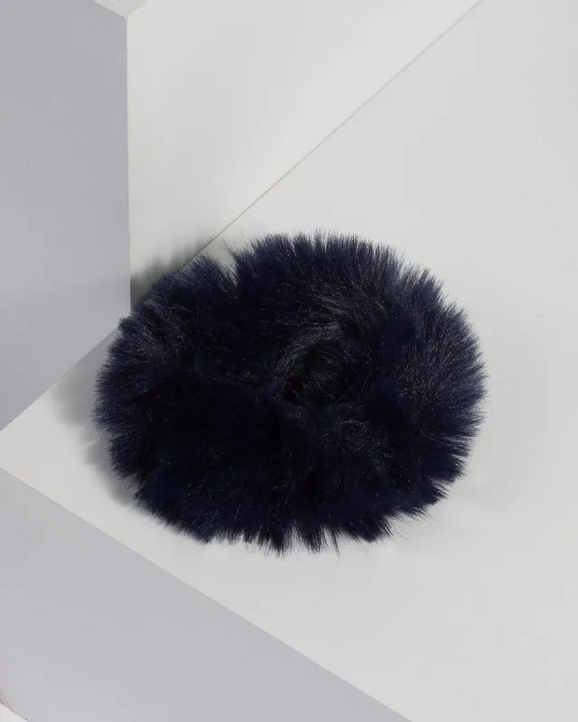 Navy Mini Fluffy Scrunchie sold by Collete Hayman