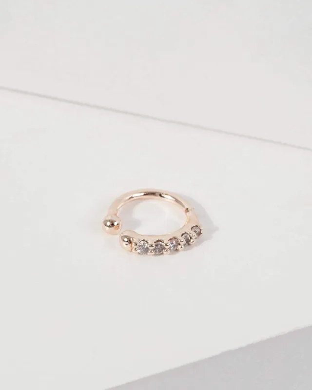 Rose Gold Fine Band Pave Cuff Earring sold by Collete Hayman