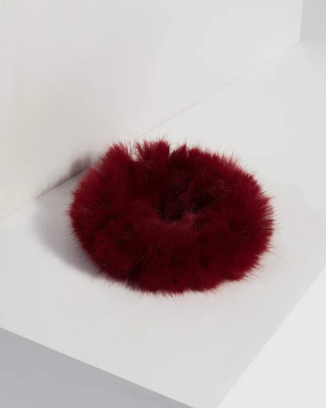 Burgundy Mini Fluffy Scrunchie sold by Collete Hayman