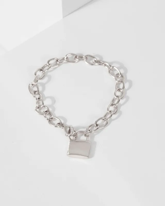 Silver Large Chain Lock Bracelet sold by Collete Hayman