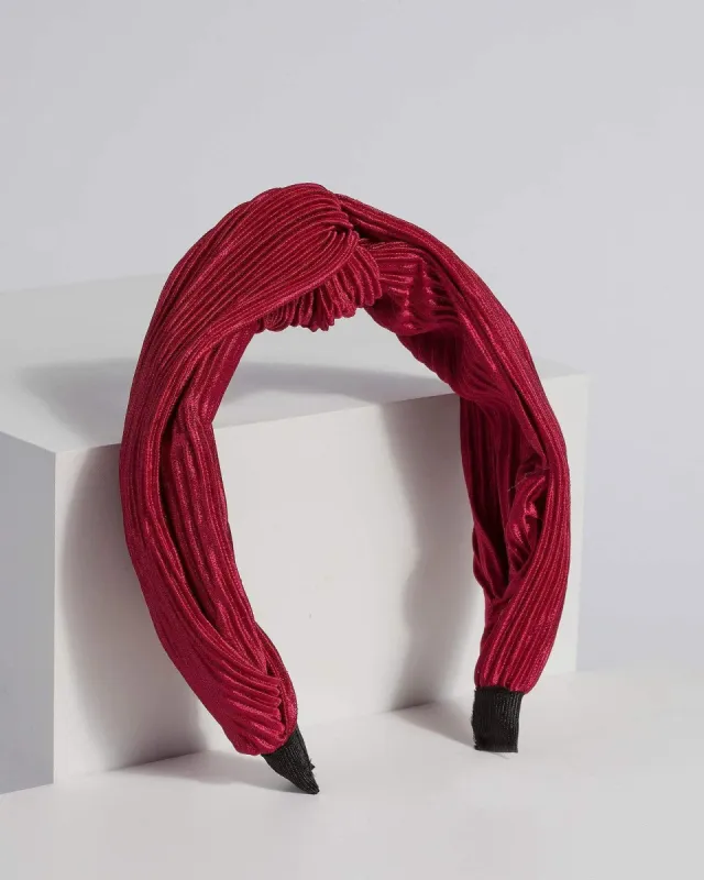 Red Ribbed Fabric Headband sold by Collete Hayman