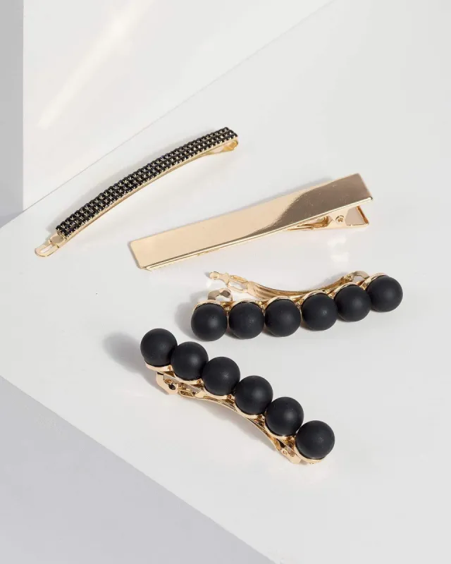 Navy Velvet Heart Multi Hair Clips sold by Collete Hayman