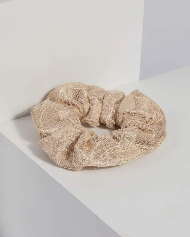 Nude Lace Detail Scrunchie sold by Collete Hayman