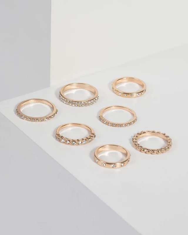 Gold Crystal Pave Ring Set sold by Collete Hayman
