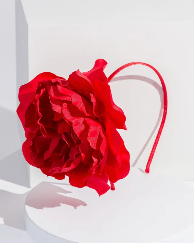 Red Side Flower Fascinator sold by Collete Hayman