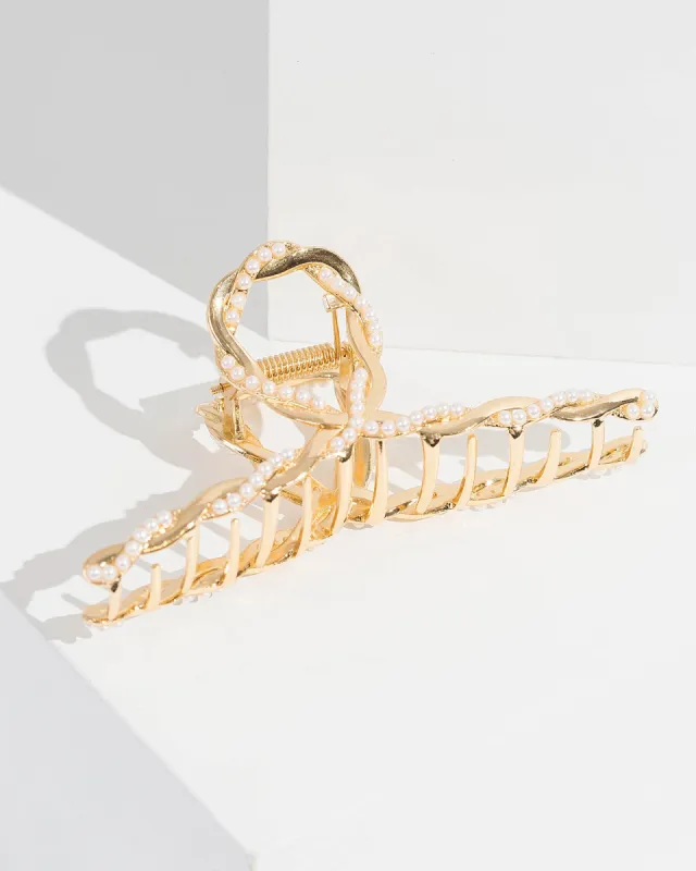 Gold Pearl And Metal Loop Claw Clip sold by Collete Hayman