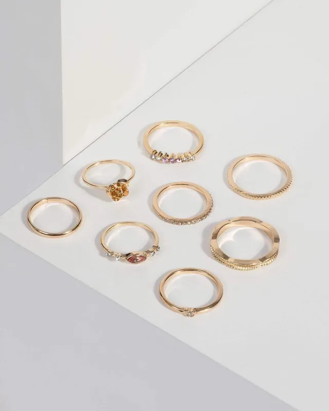 Gold Crystal Ring Set sold by Collete Hayman