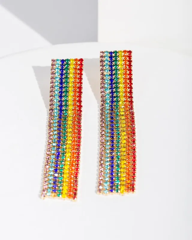 Multi Colour Rainbow Tassel Earrings sold by Collete Hayman