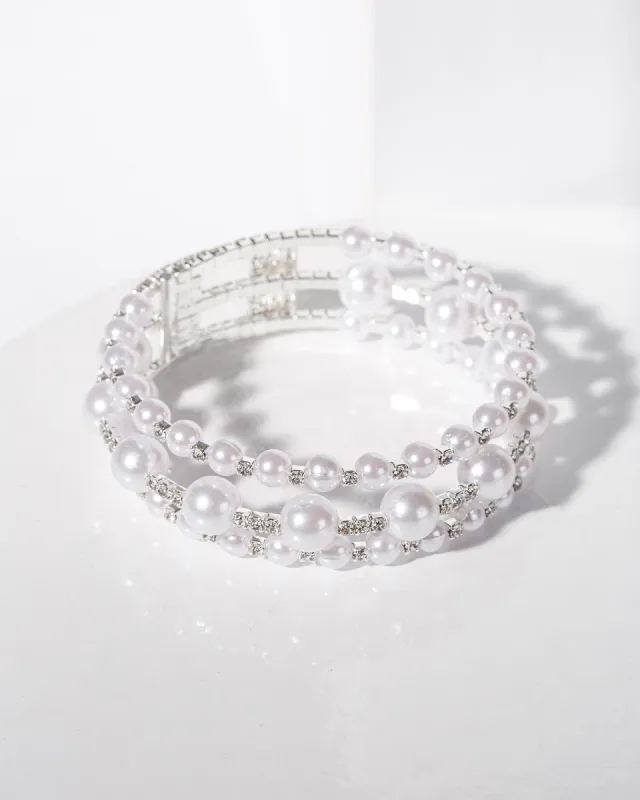 Crystal Pearl Cuff Bracelet sold by Collete Hayman