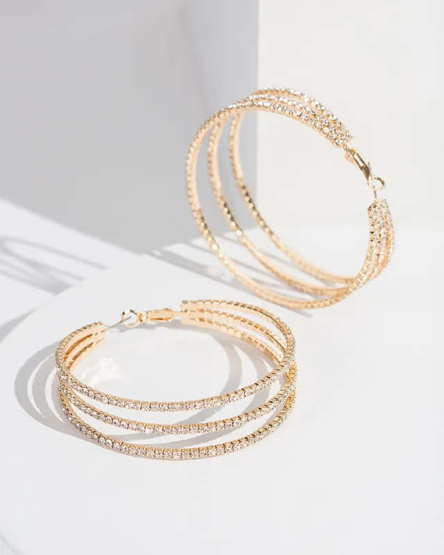 Gold Large Triple Hoop Earrings sold by Collete Hayman